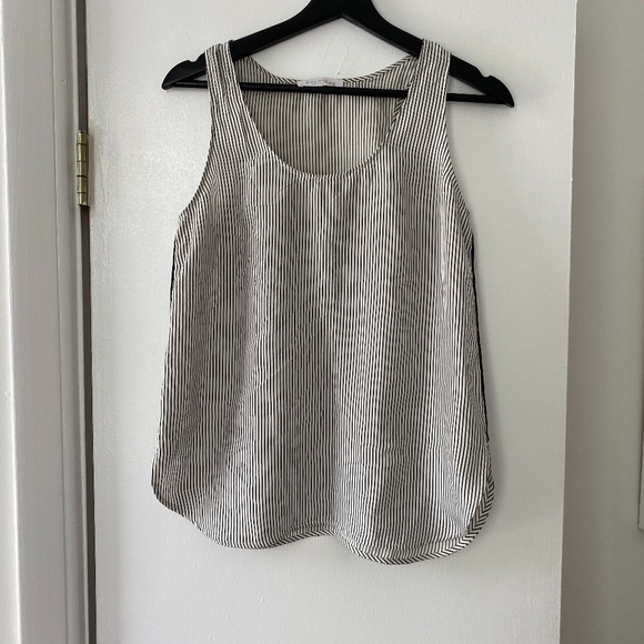 Everlane Stripe Silk Tank - Picture 1 of 3